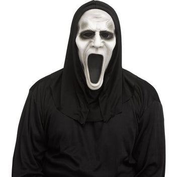 Glow In The Dark Screamer Mask Adult White