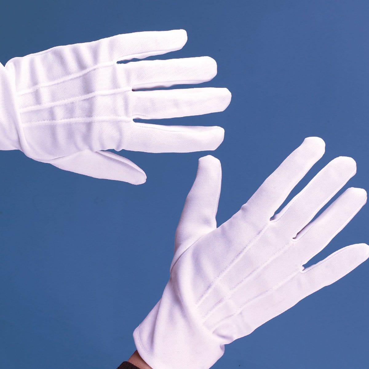 Buy Costume Accessories White theatrical gloves with snap for adults sold at Party Expert