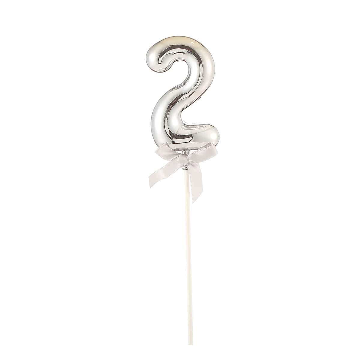 FUNNY FASHION USA Cake Supplies Cake Topper #2, Silver