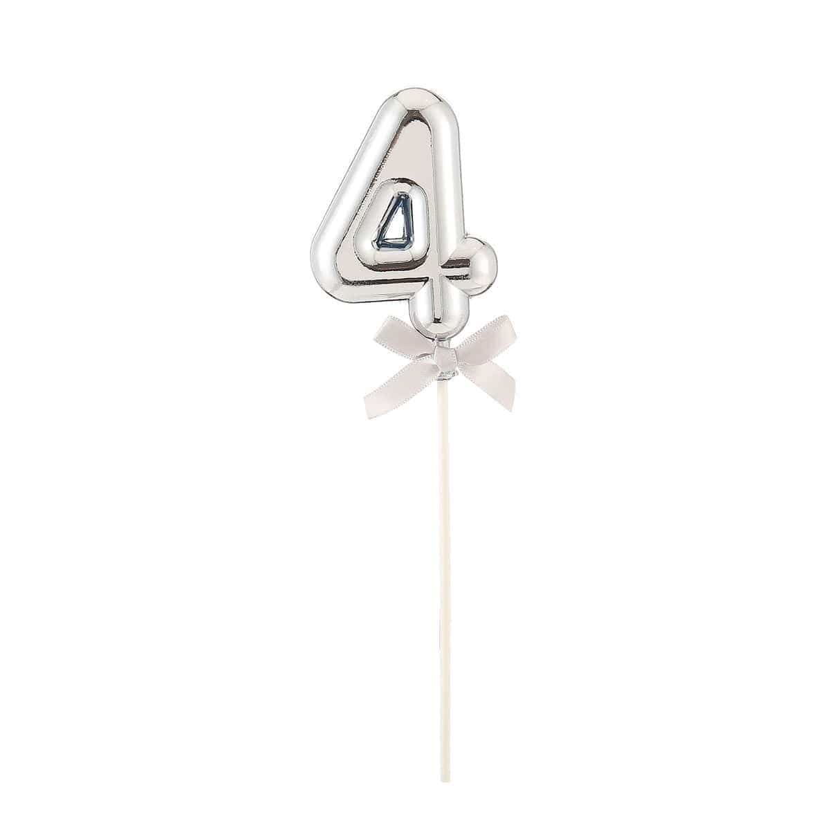 FUNNY FASHION USA Cake Supplies Cake Topper #4, Silver