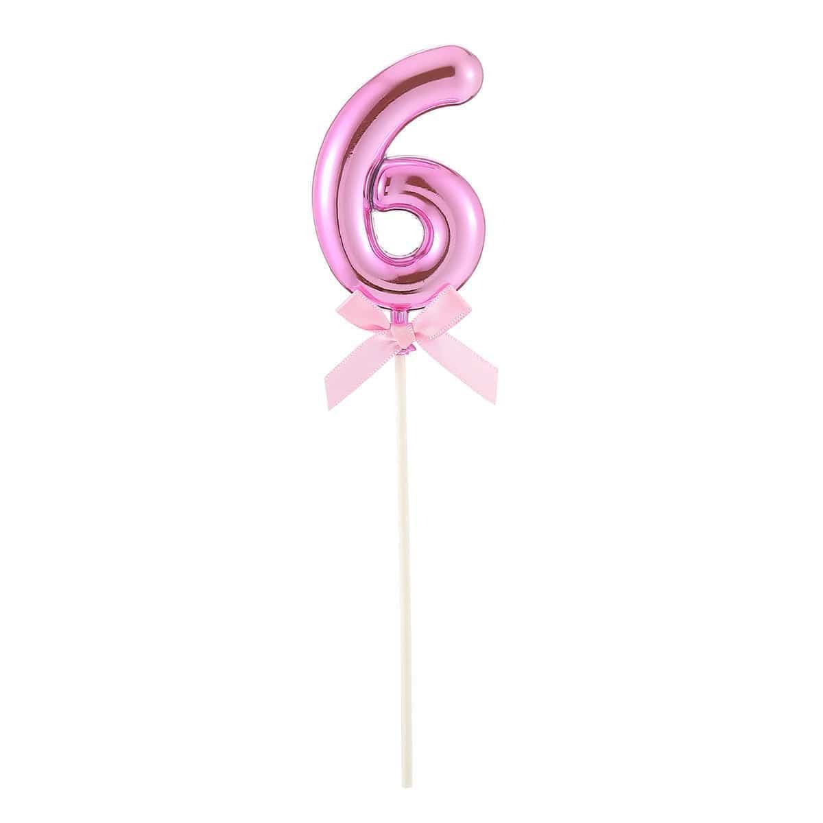 FUNNY FASHION USA Cake Supplies Cake Topper #6, Pink