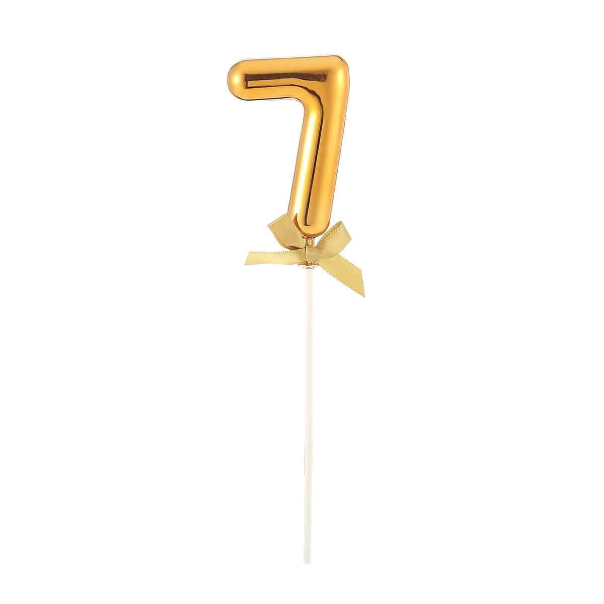 FUNNY FASHION USA Cake Supplies Cake Topper #7, Gold