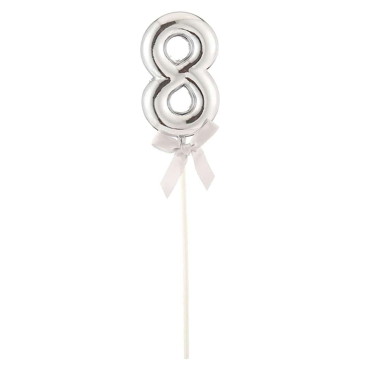 FUNNY FASHION USA Cake Supplies Cake Topper #8, Silver