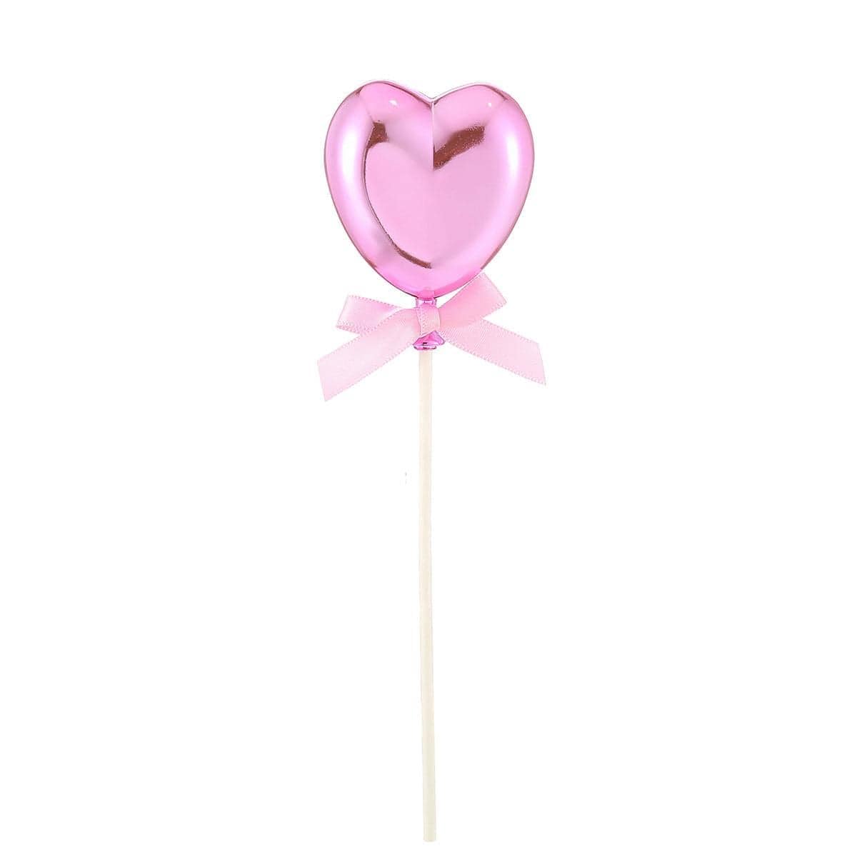 FUNNY FASHION USA Cake Supplies Heart Cake Topper, Pink