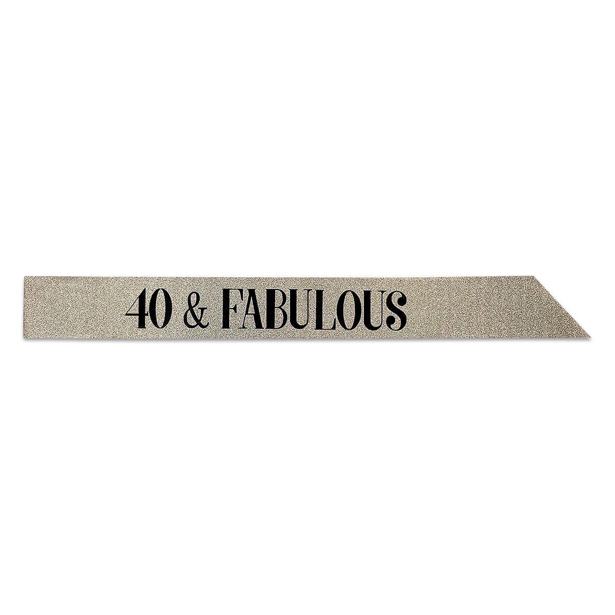 FUZHOU CANGSHAN HAYLYAN ARTS & CRAFTS CO.,Ltd Age Specific Birthday Glitter Sash, "40 & Fabulous", Gold