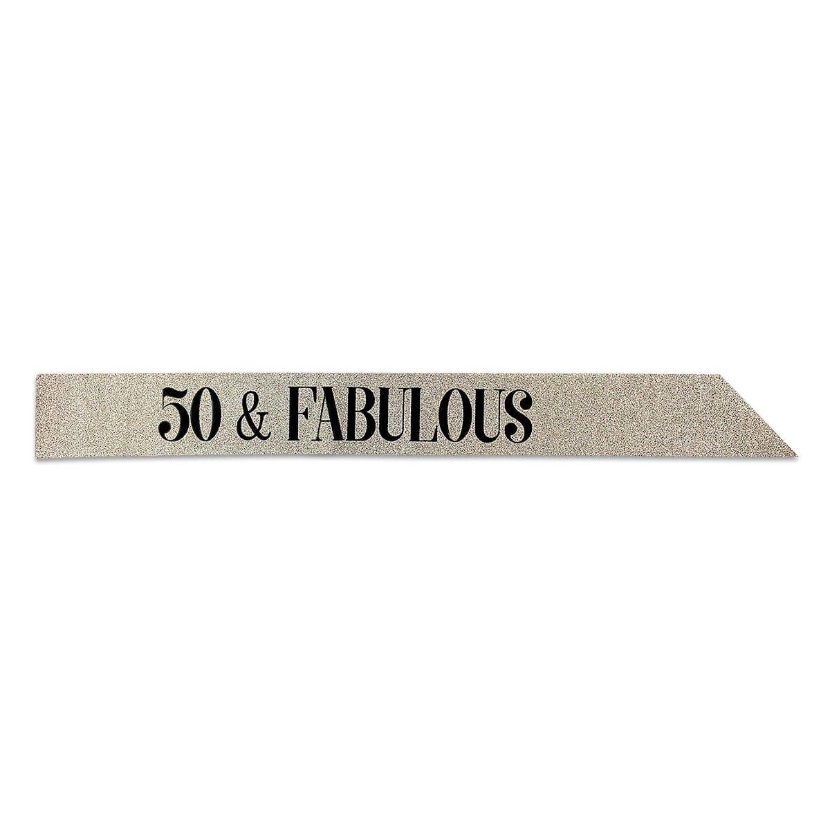 FUZHOU CANGSHAN HAYLYAN ARTS & CRAFTS CO.,Ltd Age Specific Birthday Glitter Sash, "50 & Fabulous", Gold