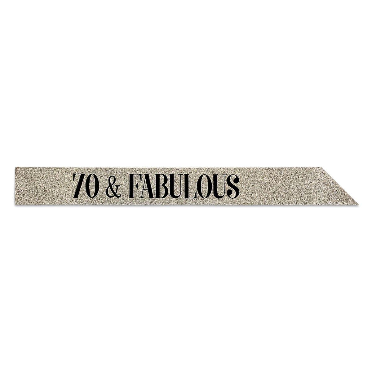 FUZHOU CANGSHAN HAYLYAN ARTS & CRAFTS CO.,Ltd Age Specific Birthday Glitter Sash, "70 & Fabulous", Gold