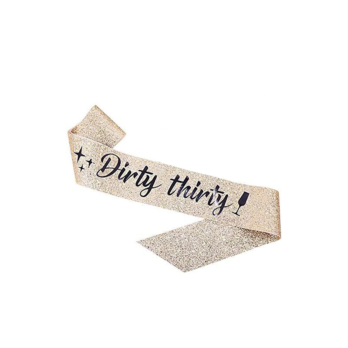 FUZHOU CANGSHAN HAYLYAN ARTS & CRAFTS CO.,Ltd Bachelorette ''Dirty Thirty'' Gold Glitter Sash, 1 Count