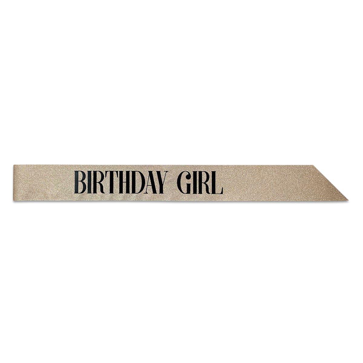 FUZHOU CANGSHAN HAYLYAN ARTS & CRAFTS CO.,Ltd General Birthday Glitter Sash, "Birthday Girl", Gold