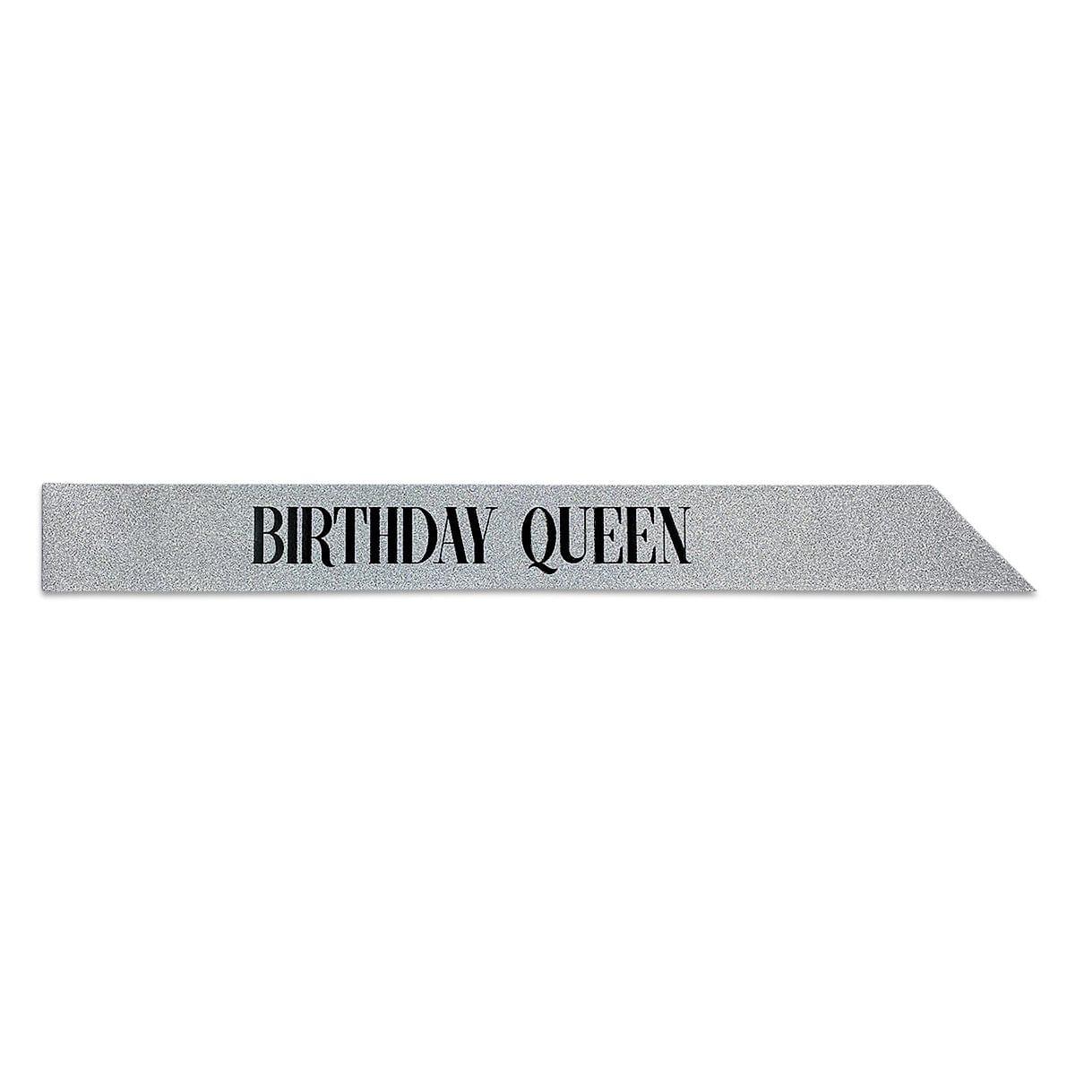 FUZHOU CANGSHAN HAYLYAN ARTS & CRAFTS CO.,Ltd General Birthday Glitter Sash, "Birthday Queen", Silver