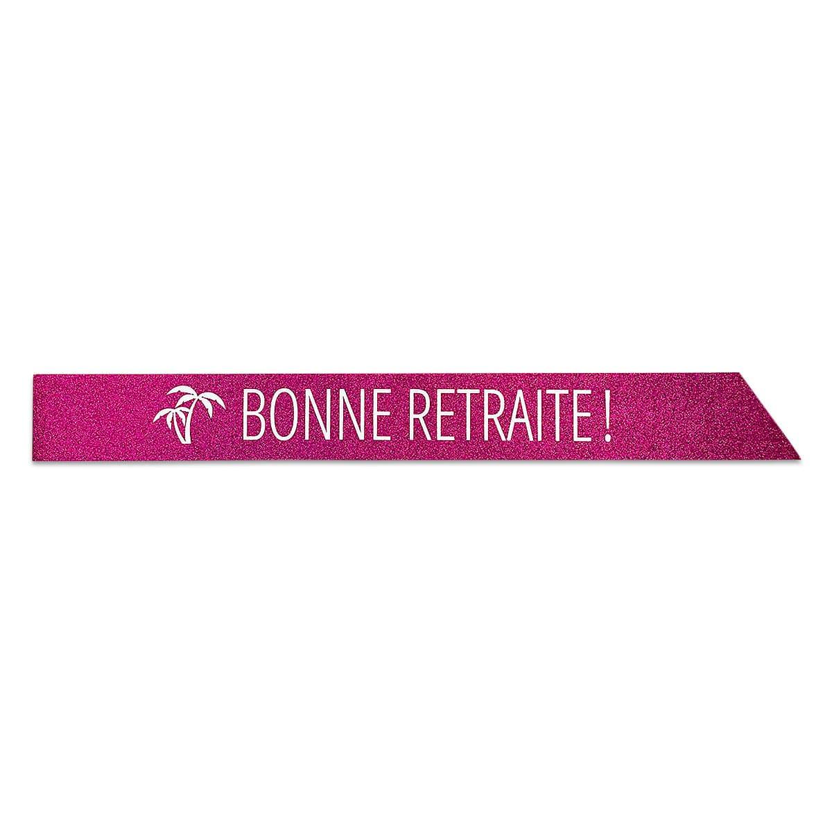 FUZHOU CANGSHAN HAYLYAN ARTS & CRAFTS CO.,Ltd Retirement Glitter Sash, ''Bonne retraite'', Fuchsia