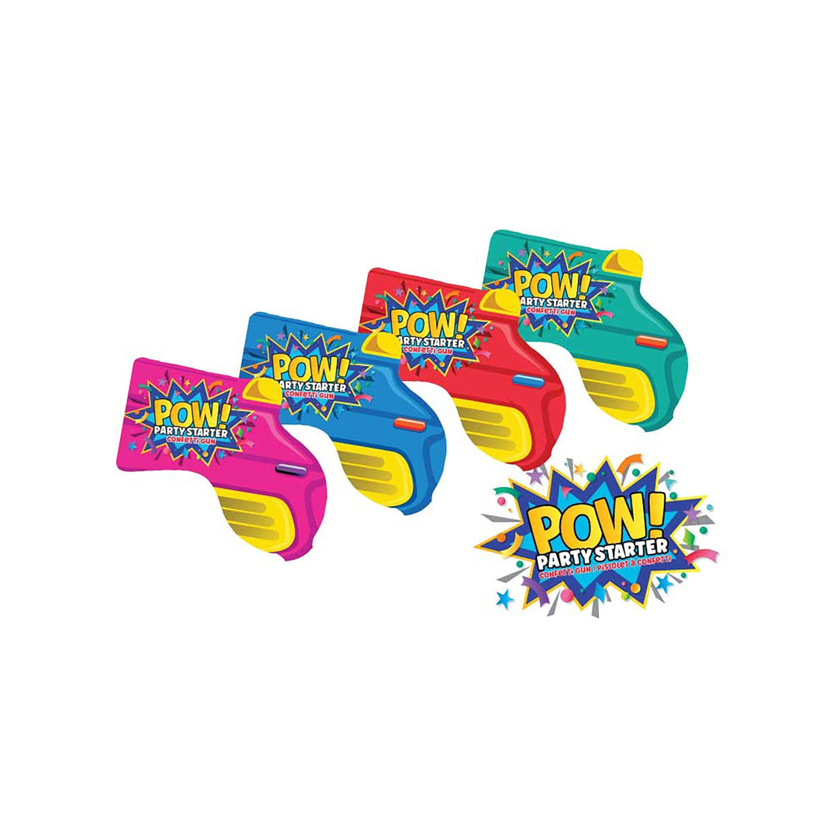 GLOCO ACCENTS INC Party Supplies Confetti Gun, 8 Count 885093010439