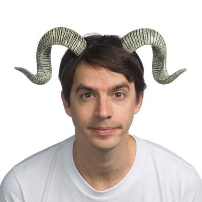 Buy Costume Accessories Ram horns headband for adults sold at Party Expert