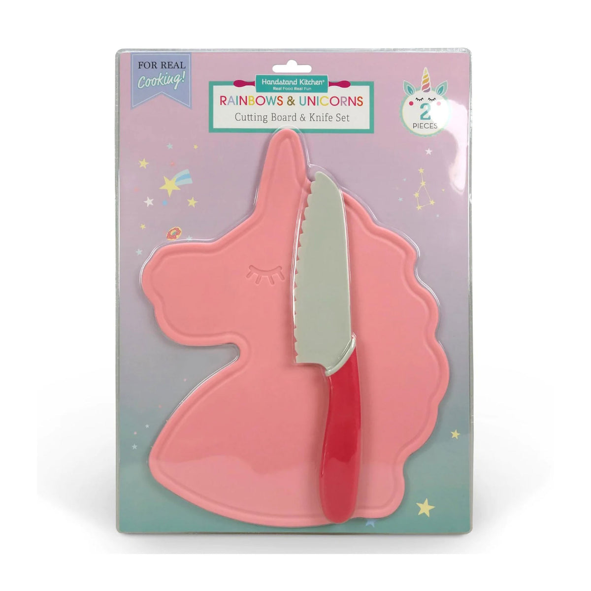 Handstand Kitchen Cake Supplies Unicorn Cutting Board Knife Set, 1 Count 085000491412