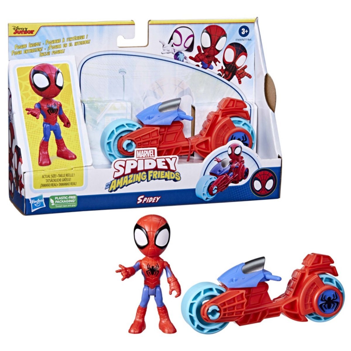 HASBRO Toys & Games Marvel Spidey and his Amazing Friends with Motorcycle Figure, 1 Count