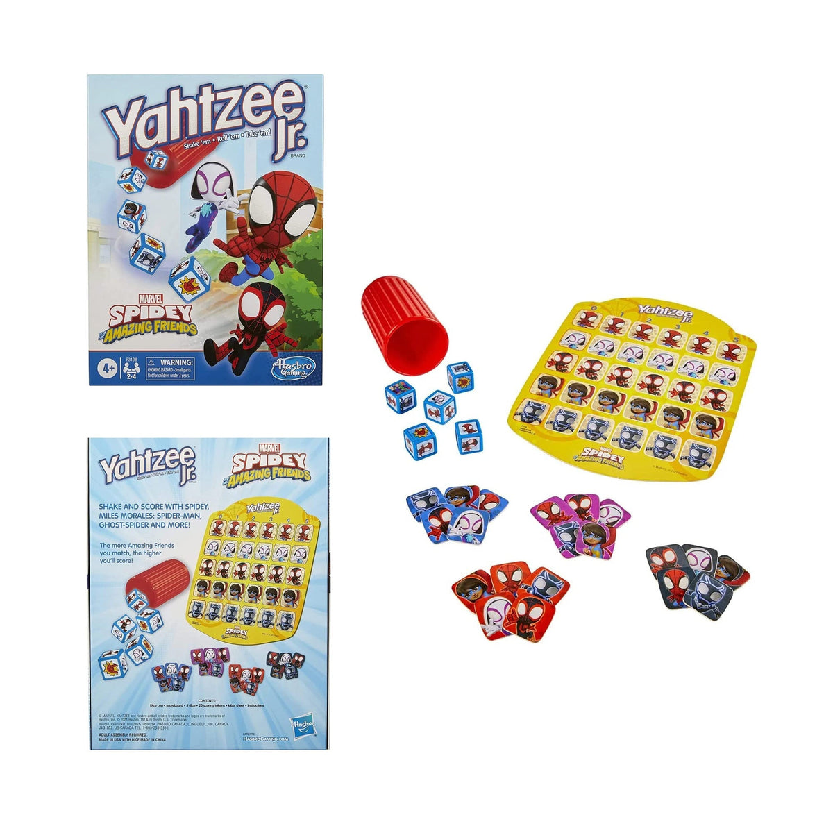 HASBRO Toys & Games Yahtzee Jr. : Spidey and His Amazing Friends, 1 Count