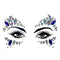 HONGFAN Costume Accessories Cobalt Blue and Silver Face Art Crystal Stickers 810077657140