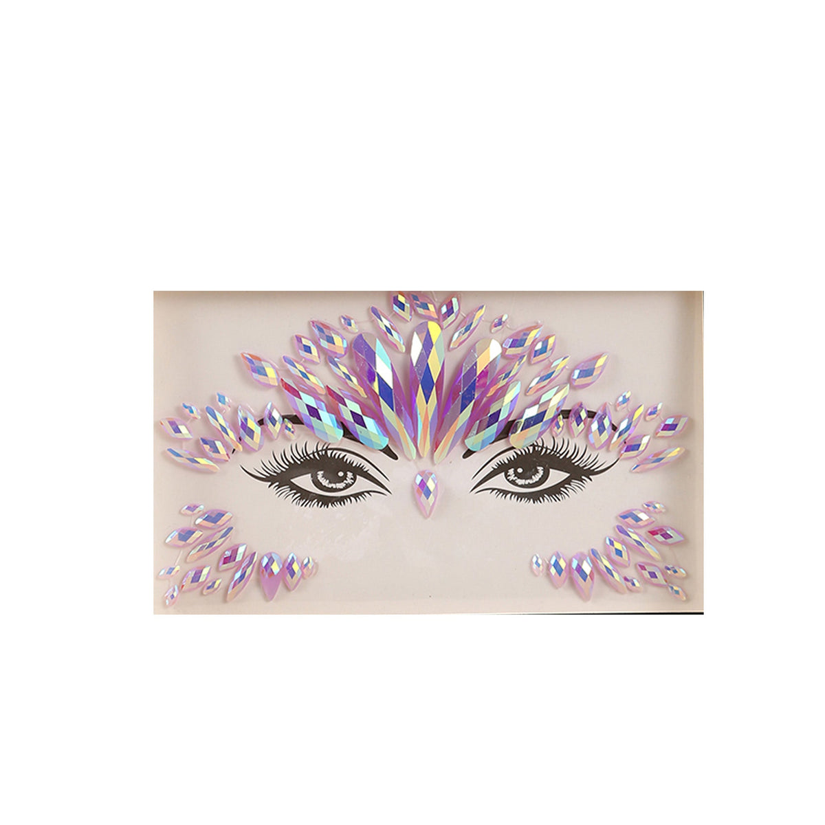 HONGFAN Costume Accessories Lilac Fantasy Face Art Crystal Stickers 8100776571956