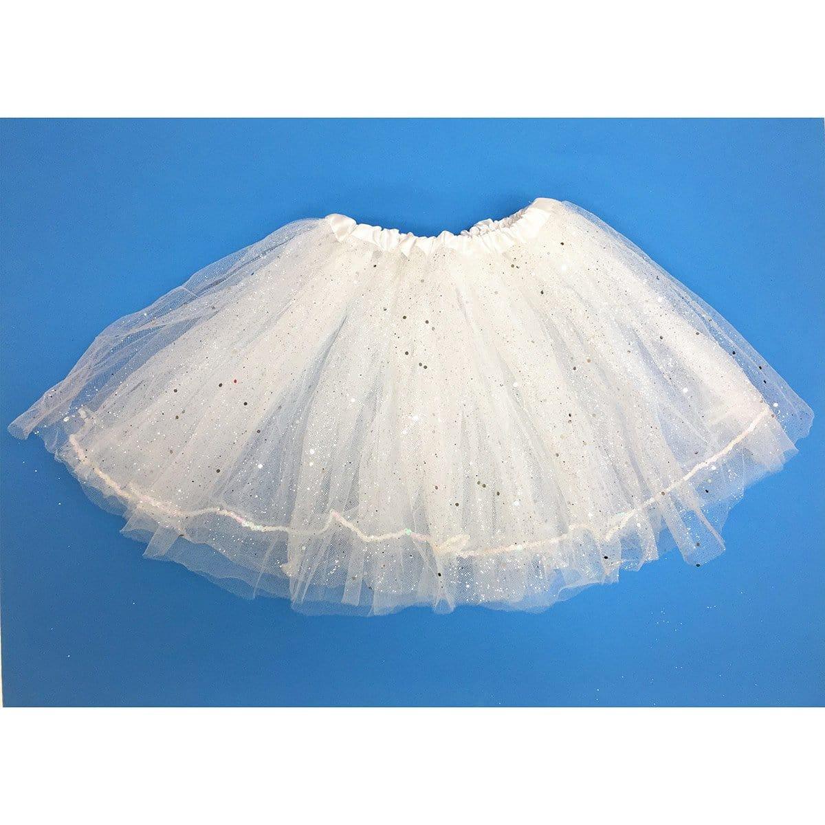 Buy Costume Accessories White glitter tutu for girls sold at Party Expert