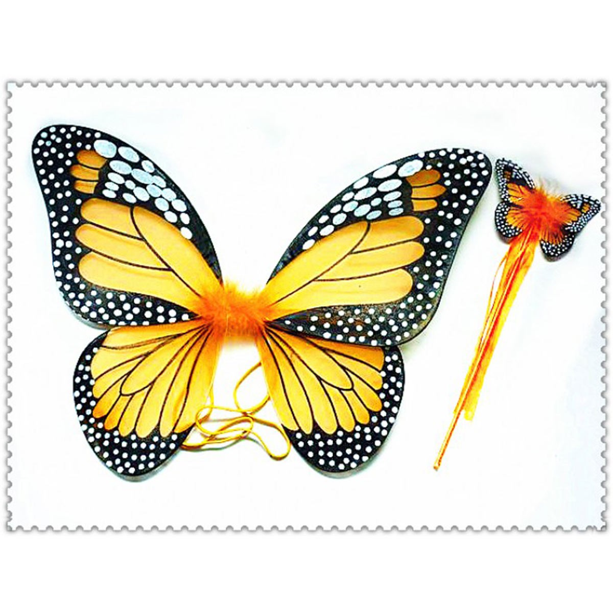 IVY TRADING INC. Costume Accessories Yellow Butterfly Wings and Wand for Adults 8336572232344