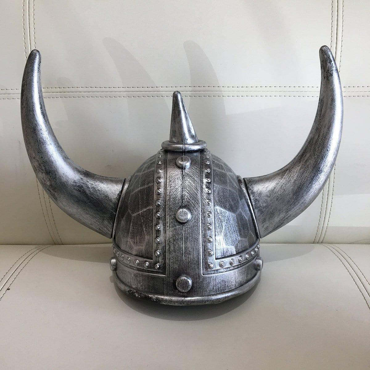 Buy Costume Accessories Silver viking helmet for adults sold at Party Expert