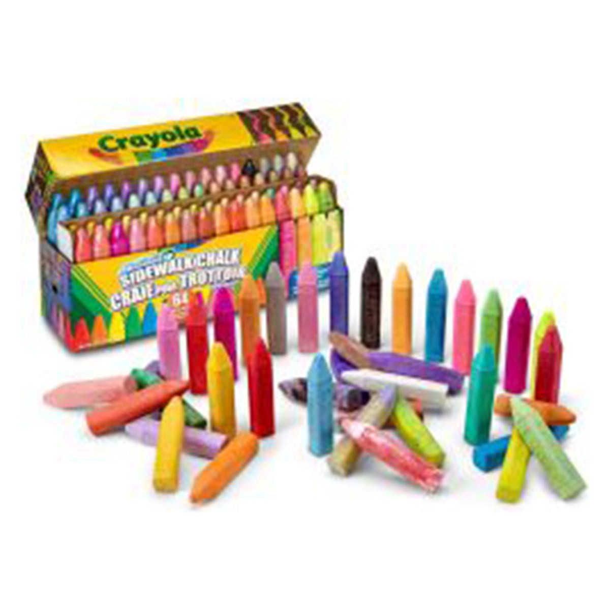 JOUET K.I.D. INC. Summer Crayola Washable Sidewalk Chalk, 64 Count 10063652363302