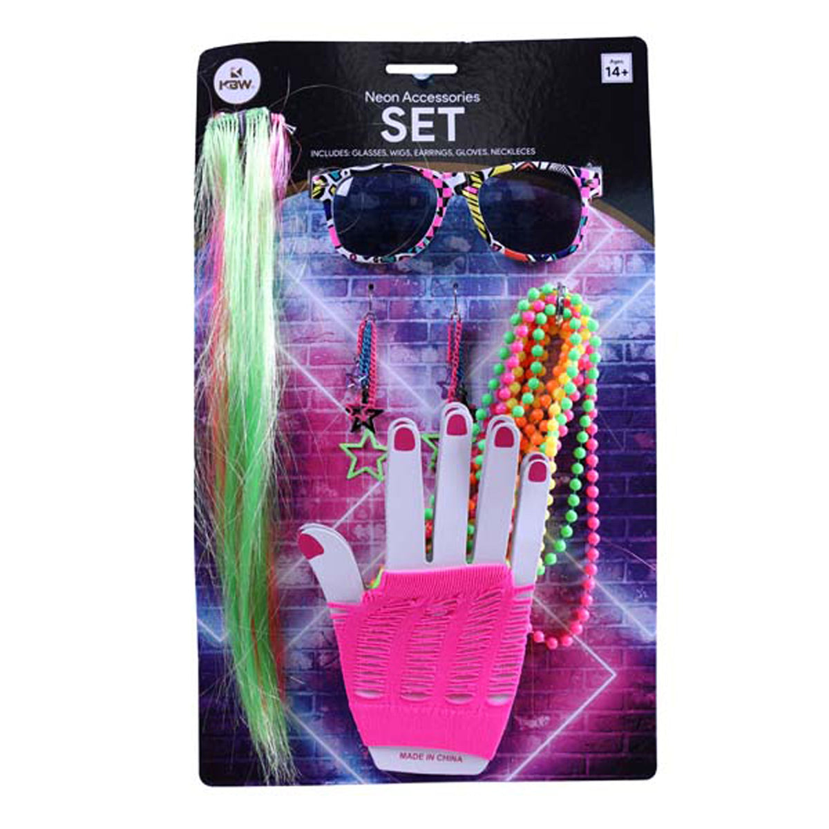 KBW GLOBAL CORP Costume Accessories 1980's Accessory Kit for Adults 831687030789