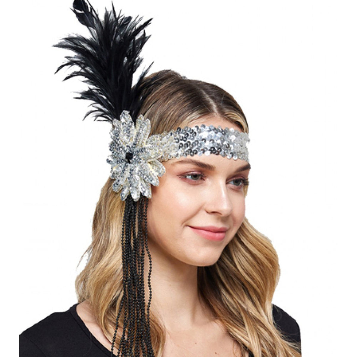KBW GLOBAL CORP Costume Accessories 20's Flapper Headband with Sequin 831687034459