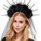 Buy Costume Accessories Black Headband with Veil, Roses & Stud for adults sold at Party Expert