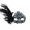 Buy Costume Accessories Black & silver laced venetian mask with feathers sold at Party Expert