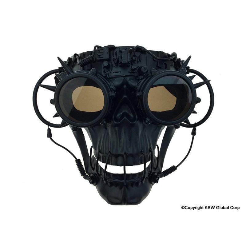 Buy Costume Accessories Black steampunk skull mask with goggles sold at Party Expert