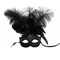 Buy Costume Accessories Black venetian mask with ostrich feathers sold at Party Expert