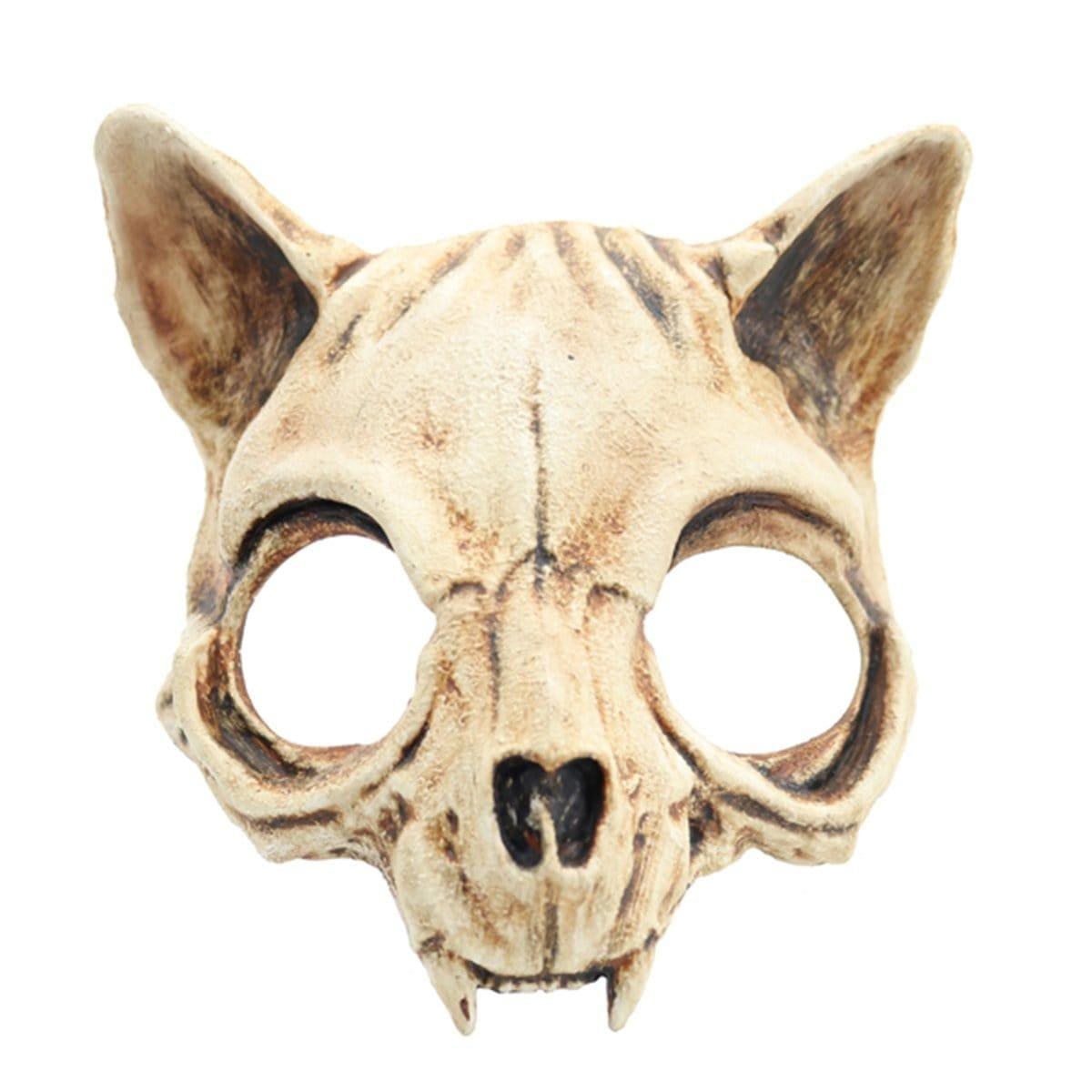 Buy Costume Accessories Cat Bone Half Mask for Adults sold at Party Expert