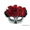 KBW GLOBAL CORP Costume Accessories Day of the Dead Mask for Adults, Red Flowers 831687031526