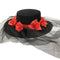 Buy Costume Accessories Hat with red flowers & veil for adults sold at Party Expert
