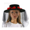 Buy Costume Accessories Hat with red flowers & veil for adults sold at Party Expert