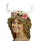 Buy Costume Accessories Headband with white antlers and flowers for adults sold at Party Expert