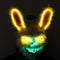 KBW GLOBAL CORP Costume Accessories LED Bunny Mask for adults, Assortement, 1 Count 831687041341