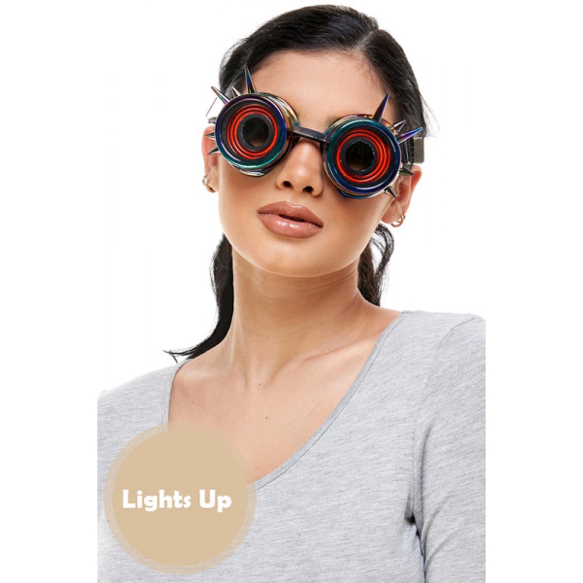 KBW GLOBAL CORP Costume Accessories Neon Light Up Steampunk Goggle 831687038150