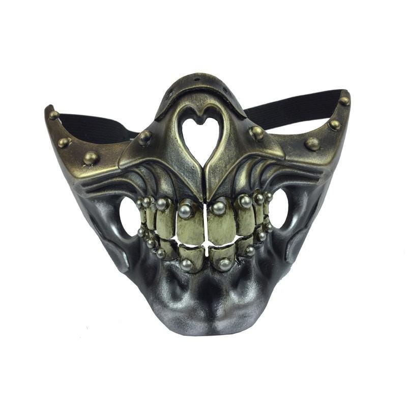 Silver Steampunk Skeleton Half Mask Party Expert