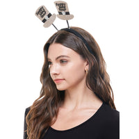 KBW GLOBAL CORP New Year Happy New Year Hats Headband with Bow, Assortment, 1 Count