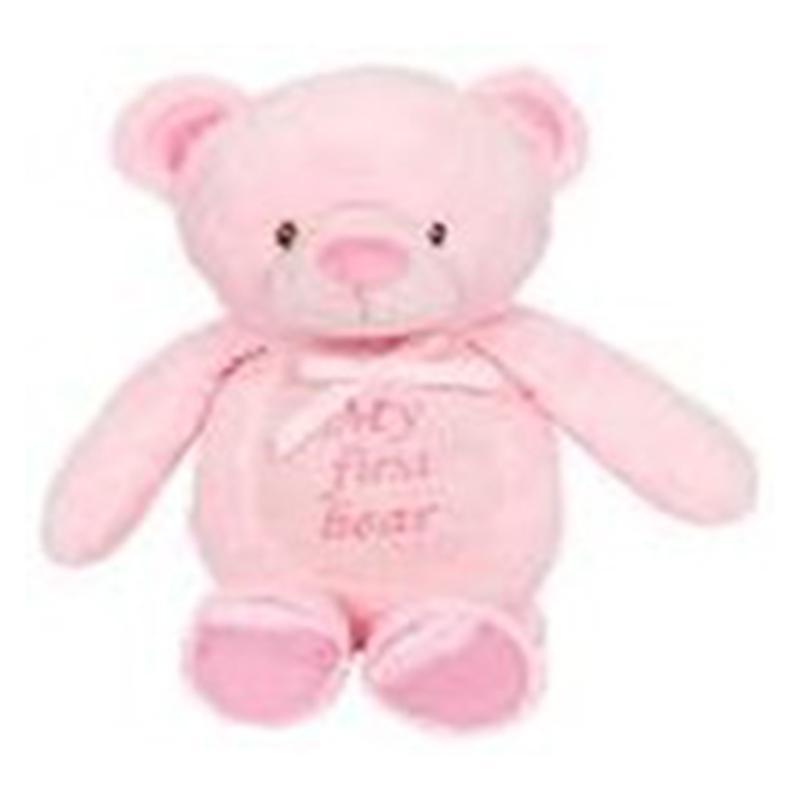 Buy Plushes My First Bear with Rattle 14 in. - Pink sold at Party Expert
