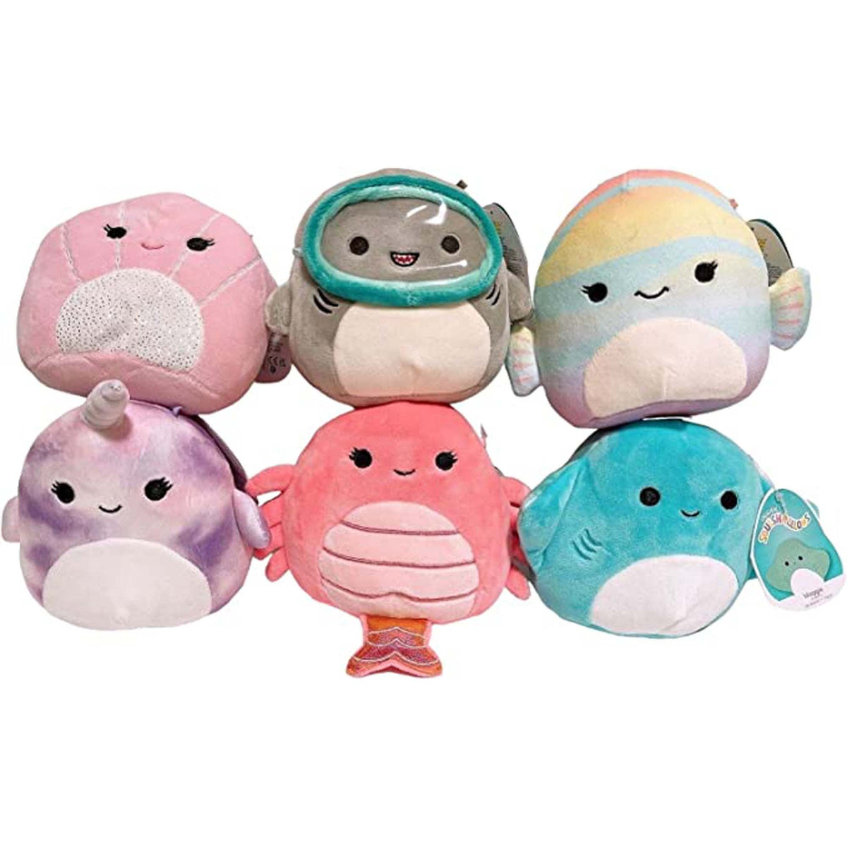 KELLYTOY Plushes Sealife Squishmallow Plush, 5 Inches, Assortment, 1 Count 734689265763