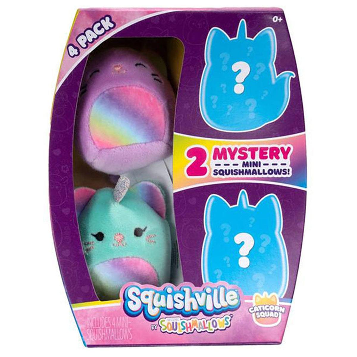 KELLYTOY Plushes Squishmallows Mystery Mini Plush, 4 Count