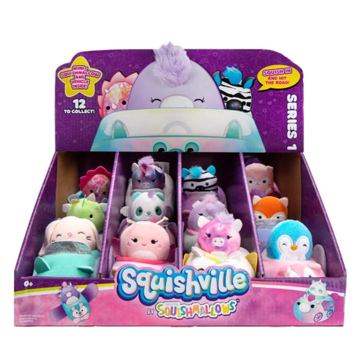 KELLYTOY Plushes Squishville Mini Squishmallow with Vehicle, Assortment, 1 Count