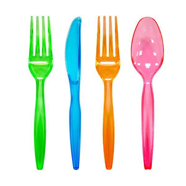 Buy Plasticware Neon Mix Combo Cutlery Set 24/pkg. sold at Party Expert