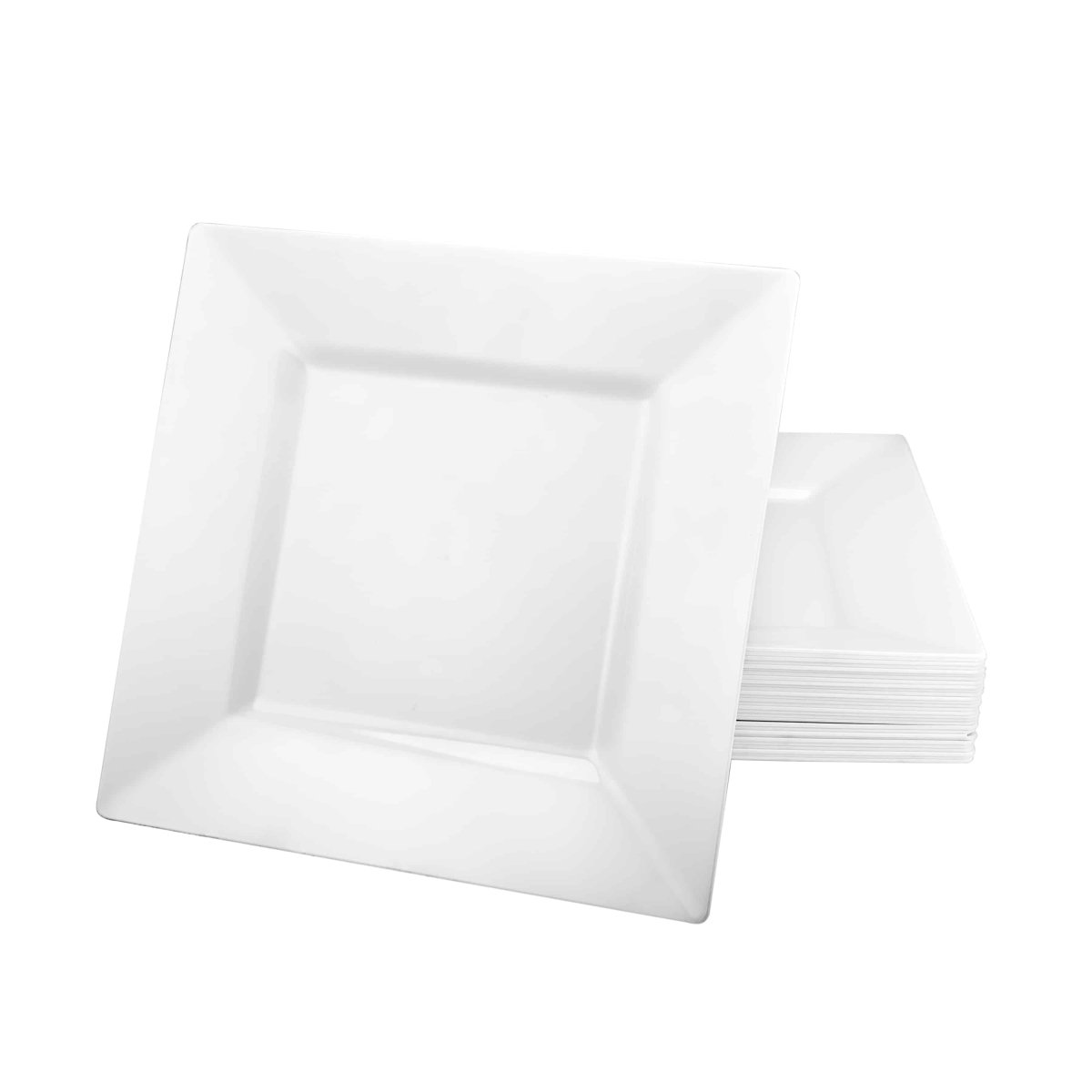 Buy Plasticware Square Plates 8In., White, 10 Count sold at Party Expert