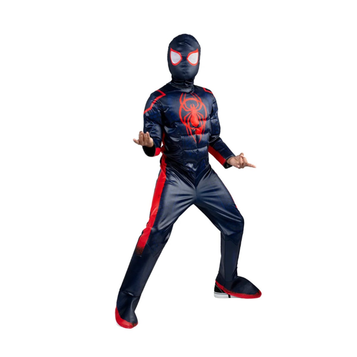 KROEGER Costumes Marvel Spider-Man Miles Morales Costume for Kids, Black and Red Padded Jumpsuit