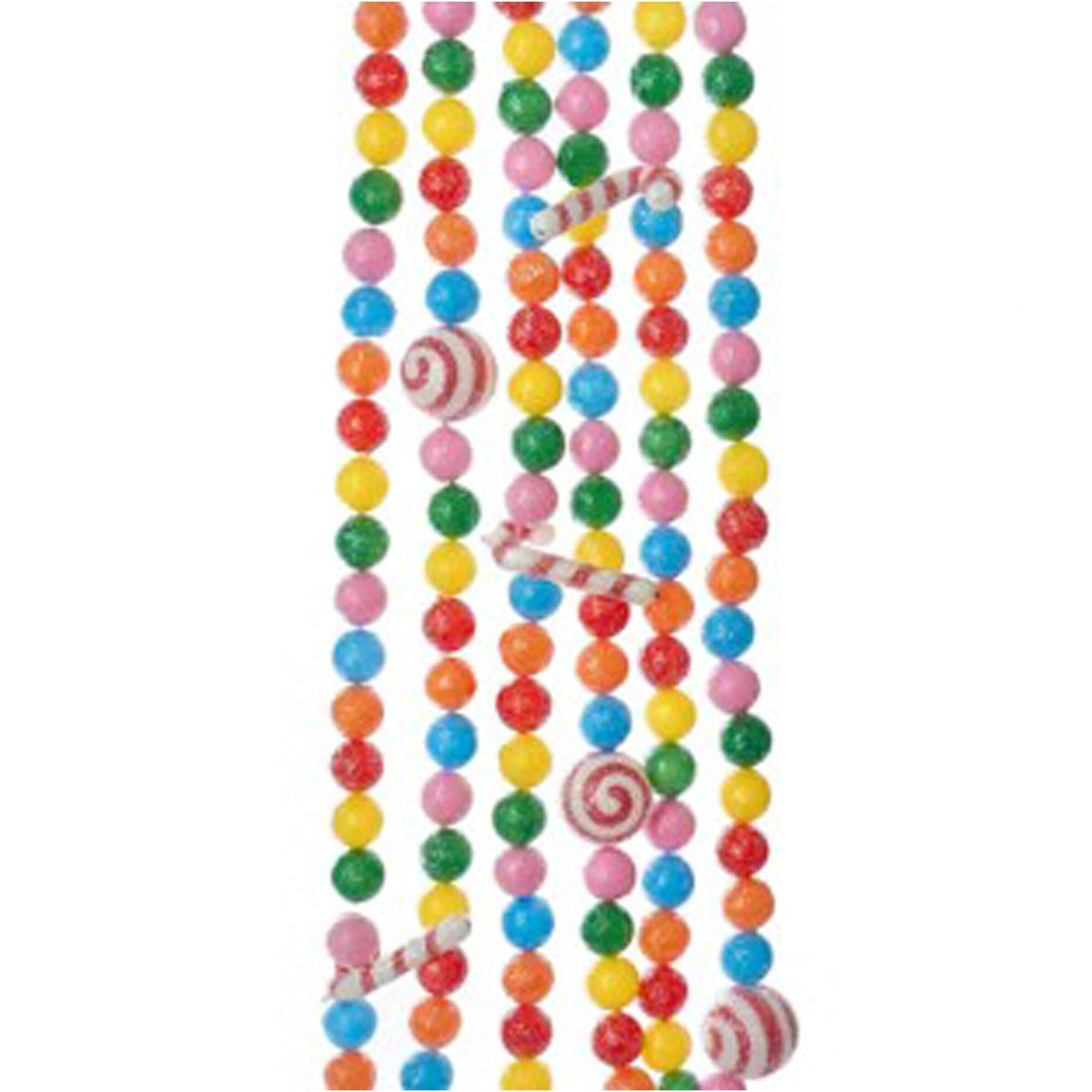 KURT S. ADLER INC Christmas Candy Cane and Candy Ball Garland, 72 Inches, 1 Count 086131570605