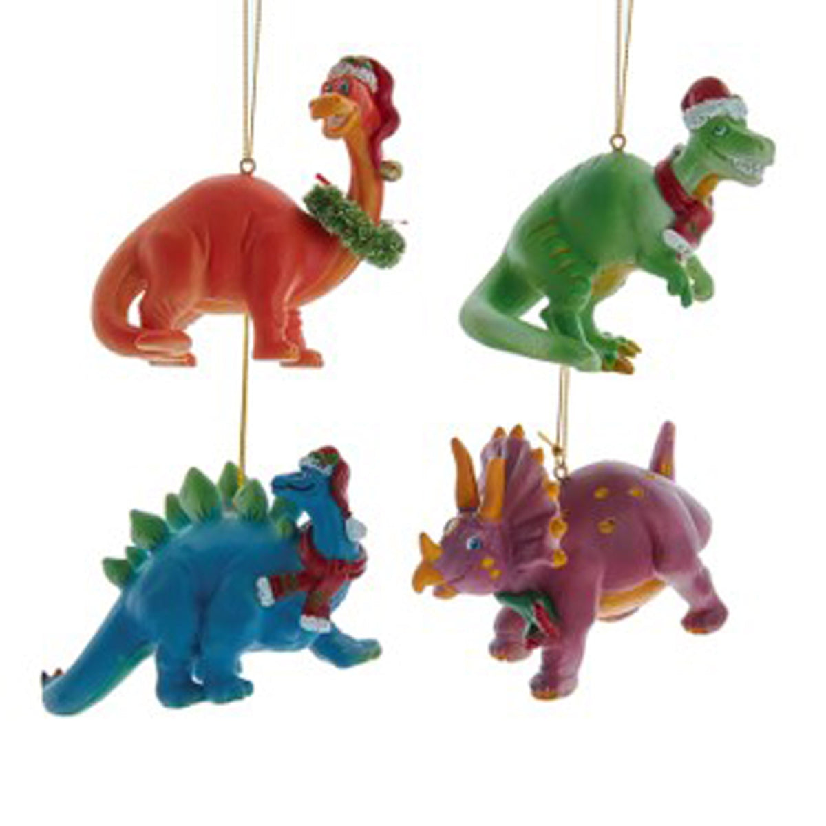 KURT S. ADLER INC Christmas Dinosaur Ornaments, 4 Inches, Assortment, 1 Counts 086131615832